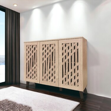 دولاب أحذية  متعدد الأغراض 3 باب - خشبي