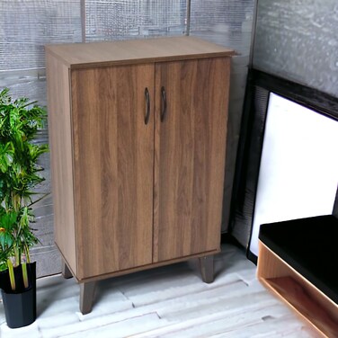 Multi-purpose shoe rack with 2 doors