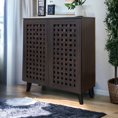 Multi-purpose shoe rack with 2 doors