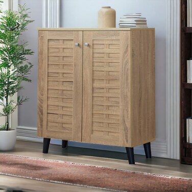 دولاب أحذية متعدد الأغراض 2 باب بيج  91×34×80سم