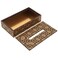 Wooden Tissue Box with Golden Pattern - Brown
