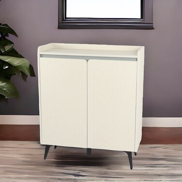 Multi-purpose shoe rack, 2 doors, white, 80 x 32 x 95 cm