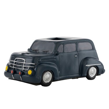 زخرفة طاولة حديدية على شكل سيارة، لون أخضر، 11×14×25 سم