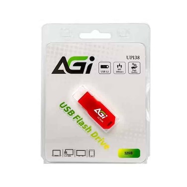 AGI AGI032GBRUP138 32GB USB 3.2 Flash Drive &ndash; Red