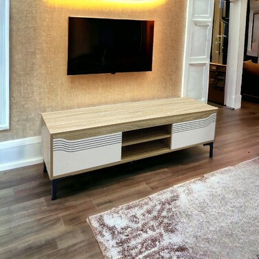 Plasma TV unit, wooden color, 160 cm