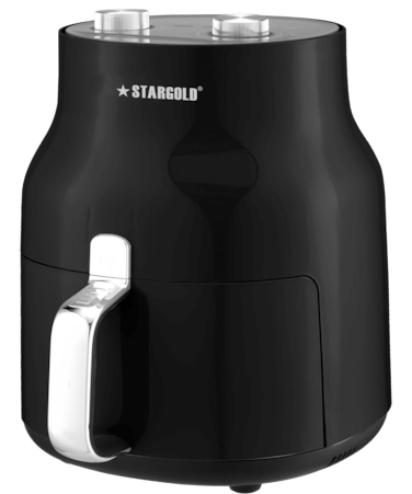 مقلاة هوائية STARGOLD سعة 4.5 لتر خالية من الزيت 1500 وات تقنية الهواء السريع دوران الهواء الساخن ومؤقت للتحكم في درجة الحرارة وظيفة مقلاة هوائية