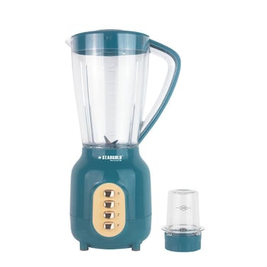 خلاط ومطحنة ستارجولد 2 في 1، وعاء بلاستيكي غير قابل للكسر سعة 1.5 لتر، محرك نحاسي قوي بقوة 450 واط