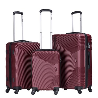 VIPTOUR ABS Hardside 3Pcs Trolley Luggage Set Spinner Wheels With Number Lock 20/24/28 Inches