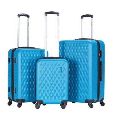 VIPTOUR ABS Hardside 3Pcs Trolley Luggage Set Spinner Wheels With Number Lock 20/24/28 Inches