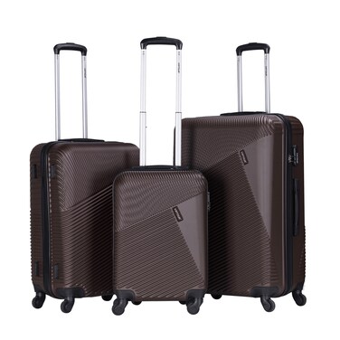 VIPTOUR ABS Hardside 3Pcs Trolley Luggage Set Spinner Wheels With Number Lock 20/24/28 Inches