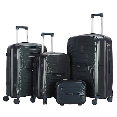 مجموعة حقائب سفر VIPTOUR مكونة من 4 قطع من حقيبة سفر ناعمة من البولي بروبيلين بسحاب قوي 14/20/24/28 بوصة