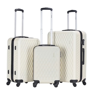 VIPTOUR ABS Hardside 3Pcs Trolley Luggage Set Spinner Wheels With Number Lock 20/24/28 Inches