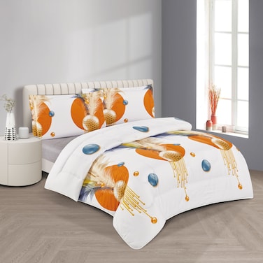 STARGOLD Microfiber Solid 4 Pieces Comforter Set Fitted Sheet, Pillowsham, Comforter 170X230 CM King Size Mattress SG-CP2016
