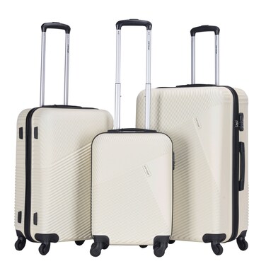 VIPTOUR ABS Hardside 3Pcs Trolley Luggage Set Spinner Wheels With Number Lock 20/24/28 Inches