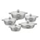 STARGOLD 10 PCS Cookware Set Lid Non-Stick &lrm;Aluminum Cookware Set With Marble Coating Glass