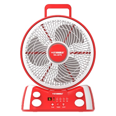 STARGOLD Rechargeable Table Fan 12" High-Speed Turbo Fan With Remote Control (AC/DC), SG-4076