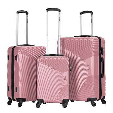VIPTOUR ABS Hardside 3Pcs Trolley Luggage Set Spinner Wheels With Number Lock 20/24/28 Inches