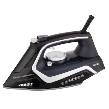 STARGOLD Dry and Wet Steam Iron With Self-clean function Adjustable Temperature Control Ceramic Soleplate 2200W Black