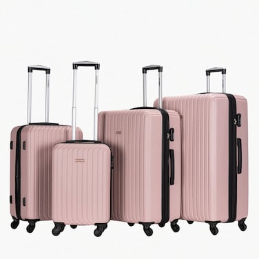 STARGOLD Luggage 4 Pcs Hardside Luggage Set Spinner 4 Wheels Number Lock Luggage Trolley 20/24/28/32 Inches