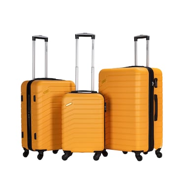 STARGOLD Luggage 3 Pcs Hardside Luggage Set Spinner 4 Wheels Number Lock Luggage Trolley 20/24/28 Inches