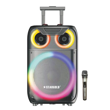 ستارجولد مكبر صوت بعجلات للوسائط المتعددة، ستيريو 2.0، جهاز تحكم عن بعد عبر BT، USB، SD/MMC