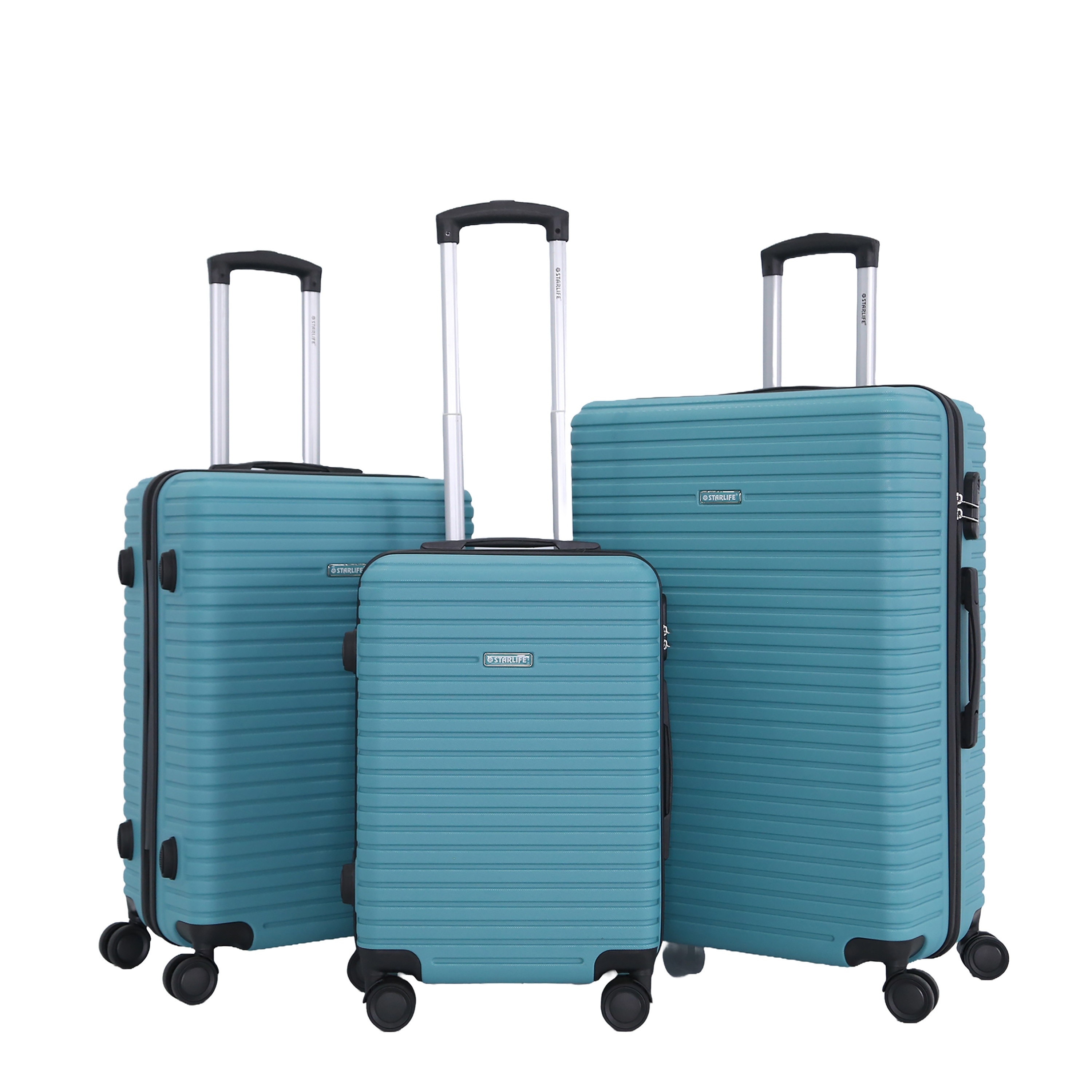 Thumbnail image for STARLIFE Luggage 3 Pcs Hardside Luggage Set Spinner 4 Wheels Number Lock Luggage Trolley 20/24/28 Inches