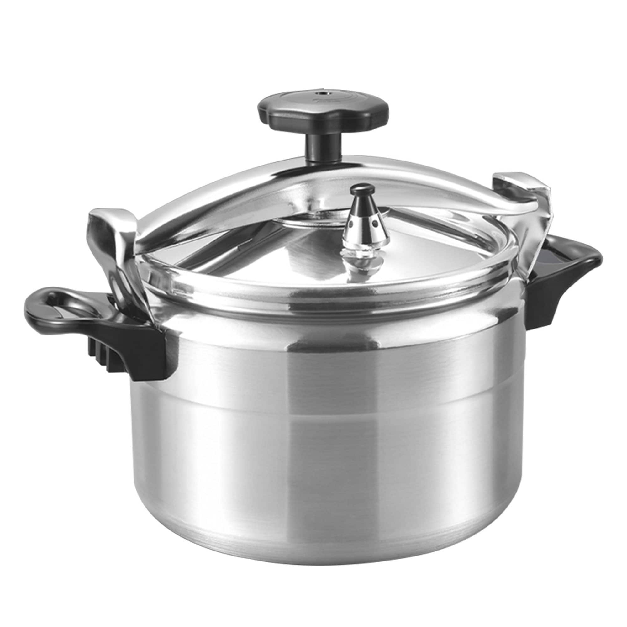 Thumbnail image for STARGOLD Aluminum Pressure Cooker Unique Pressure Indicator Durable Aluminum Alloy Fast And Energy Efficient Pressure Cooker With Firm Handles 7 Liters Silver