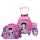 STARGOLD Baby Backpack 3Pcs For Baby Girls 1 lunch 1 Pencil Box And 1 Bag With Adjustable Strap For School 2 Wheels 12 Inch