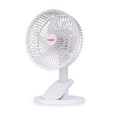 STARGOLD 8 Inch Rechargeable Table Fan Clip Fan Ceiling Fan With LED Light