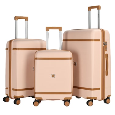 VIPTOUR Luggage Set of 3 PCS PP Softside 8 Wheels Travel Luggage Bag TSA Number Lock With Strong Zipper 20/24/28 Inches