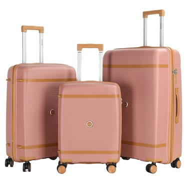 VIPTOUR Luggage Set of 3 PCS PP Softside 8 Wheels Travel Luggage Bag TSA Number Lock With Strong Zipper 20/24/28 Inches