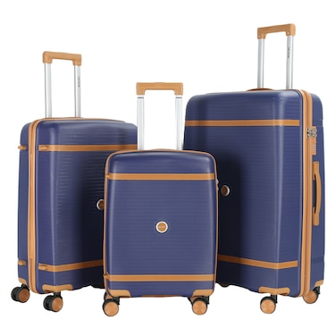 VIPTOUR Luggage Set of 3 PCS PP Softside 8 Wheels Travel Luggage Bag TSA Number Lock With Strong Zipper 20/24/28 Inches