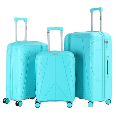مجموعة حقائب سفر VIPTOUR مكونة من 3 قطع، مصنوعة من مادة البولي بروبيلين الناعمة، مزودة بثماني عجلات، وقفل رقمي معتمد من إدارة أمن النقل الأمريكية (TSA)، وسحاب متين، متوفرة بأحجام 20/24/28 بوصة.