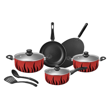STARGOLD 10 PCS Non-Stick Cookware Set Lid Non-Stick &lrm;Aluminum Cookware Set With Crack Coating Cooking Set