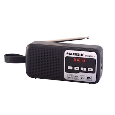 STARGOLD Portable Multifunction FM Pocket Radio, LED Light, Solar Panel, USB/TF Music Player, Bluetooth TWS Connect, 1000mAh Big Battery SG-GR2039