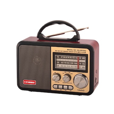 STARGOLD Portable Multifunction Radio, FM/AM/SW Radio, Powerful Speaker, USB/TF Music Player, Bluetooth TWS Connect, 2000mAh Big Battery SG-GR2042