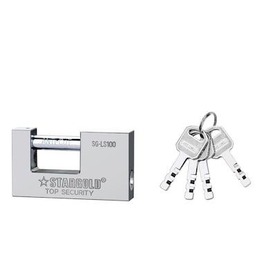 STARGOLD 100MM Heavy Duty Top Security Padlock, Anti-Cut Hardened Steel Lock With 4 Keys, SG-LS100
