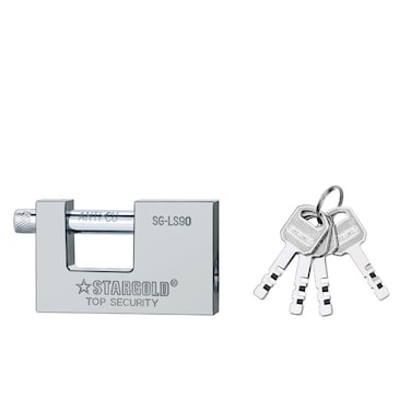 STARGOLD 90MM Top Security Padlock, Heavy-Duty Anti-Cut Lock With 4 Keys, SG-LS90