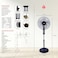 STARGOLD 16 Inch Electric Pedastal Fan 60W 3 Speeds Rotary Switcher 5 Blade Speed Controller Ideal for Office Bedroom Study Room Living Room