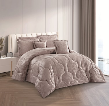 طقم لحاف من ستارجولد، مكون من 8 قطع، مقاس كينج، مصنوع من قماش ناعم لغرفة النوم، يتضمن لحافًا وملاءة سرير ووسادة وغطاء وسادة ووسادة