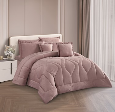 طقم لحاف من ستارجولد، مكون من 8 قطع، مقاس كينج، مصنوع من قماش ناعم لغرفة النوم، يتضمن لحافًا وملاءة سرير ووسادة وغطاء وسادة ووسادة