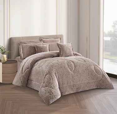 طقم لحاف من ستارجولد، مكون من 8 قطع، مقاس كينج، مصنوع من قماش ناعم لغرفة النوم، يتضمن لحافًا وملاءة سرير ووسادة وغطاء وسادة ووسادة