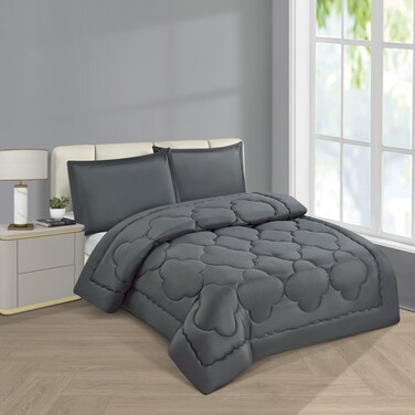 ستارجولد طقم لحاف ميكروفايبر متين 4 قطع ملاءة جاهزة ووسادة شام لحاف مقاس كينج 170X230 سم