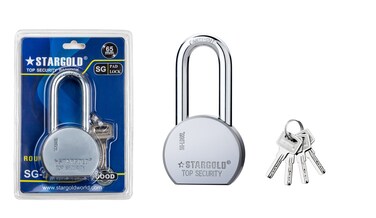 قفل ستارجولد، أسطوانة نحاسية 65 مم، 5 دبابيس، قفل بمحامل كروية من الفولاذ المقاوم للصدأ مع 4 مفاتيح