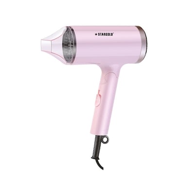 مجفف شعر صغير من ستارجولد، مجموعة العناية بالشعر، 1600 واط، وردي، SG-3343
