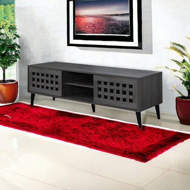 Gray TV unit 140 x 40 x 44.5 cm