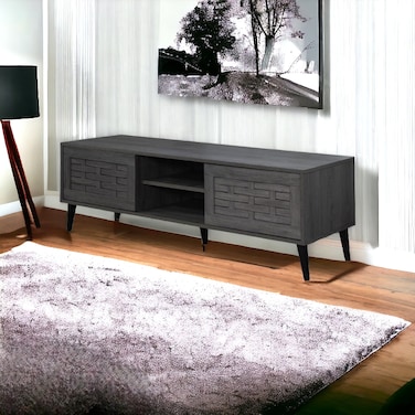 Black-gray TV unit, 140 x 40 x 44.5 cm