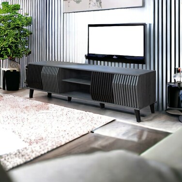 وحدة تلفزيون  اسود -رمادي  140×40×44.5سم