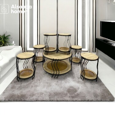 5-piece coffee table set - light wooden