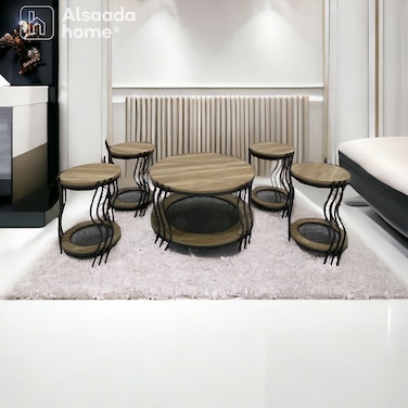 5-piece coffee table set - brown